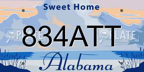 834ATT Alabama License Plate