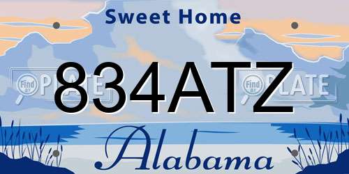 834ATZ Alabama License Plate