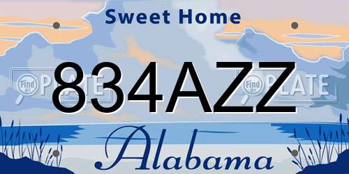 834AZZ Alabama License Plate