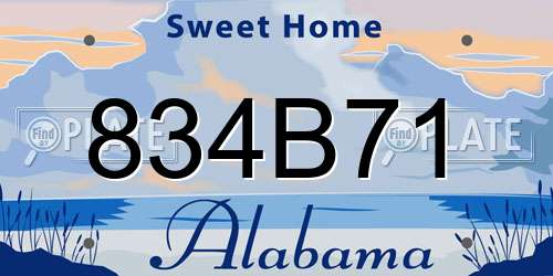 834B71 Alabama License Plate