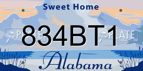 834BT1 Alabama License Plate