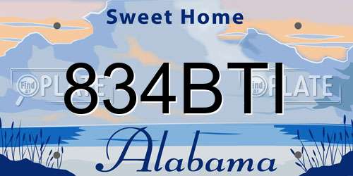 834BTI Alabama License Plate