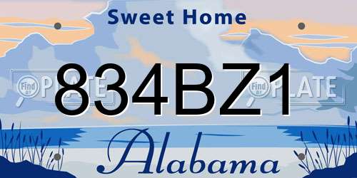 834BZ1 Alabama License Plate