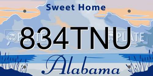 834TNU Alabama License Plate