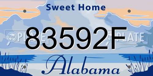 83592F Alabama License Plate