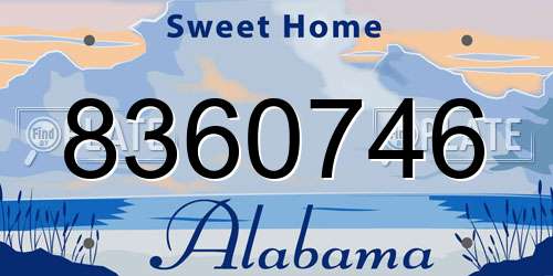 8360746 Alabama License Plate