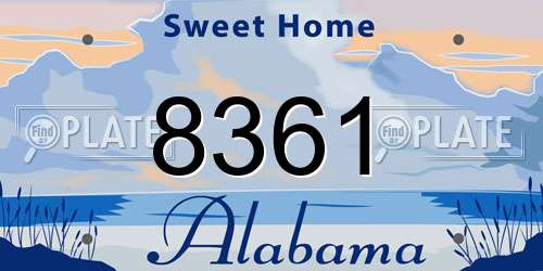 8361 Alabama License Plate