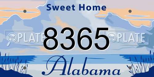8365 Alabama License Plate