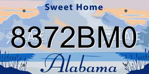 8372BM0 Alabama License Plate