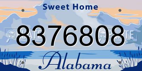 8376808 Alabama License Plate