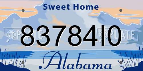 83784I0 Alabama License Plate