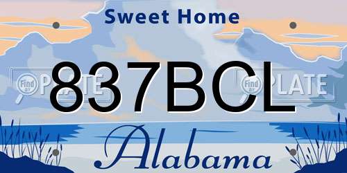 837BCL Alabama License Plate