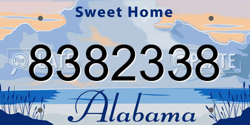 8382338 Alabama License Plate