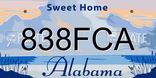 838FCA Alabama License Plate