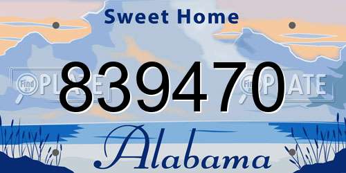 839470 Alabama License Plate