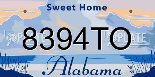 8394TO Alabama License Plate