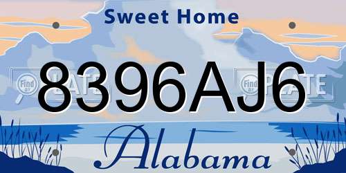 8396AJ6 Alabama License Plate
