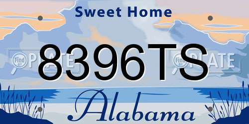 8396TS Alabama License Plate