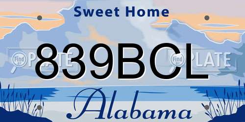 839BCL Alabama License Plate