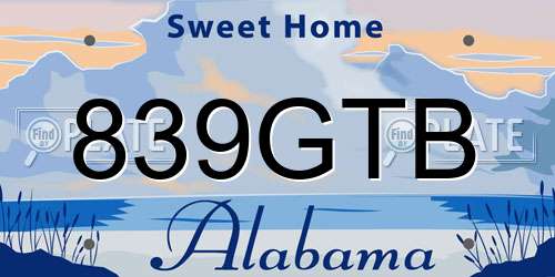 839GTB Alabama License Plate