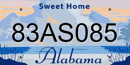 83AS085 Alabama License Plate