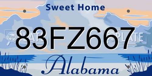 83FZ667 Alabama License Plate