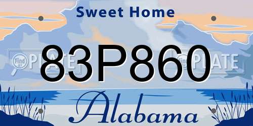 83P860 Alabama License Plate