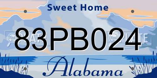 83PB024 Alabama License Plate