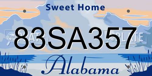 83SA357 Alabama License Plate