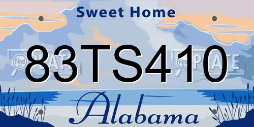 83TS410 Alabama License Plate