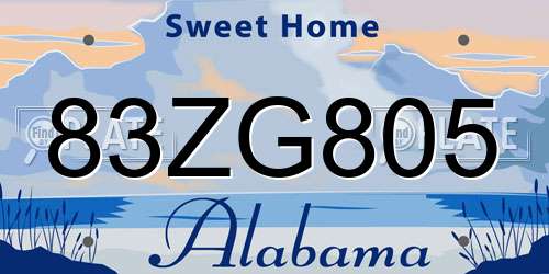 83ZG805 Alabama License Plate