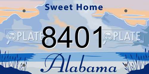 8401 Alabama License Plate