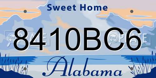 8410BC6 Alabama License Plate