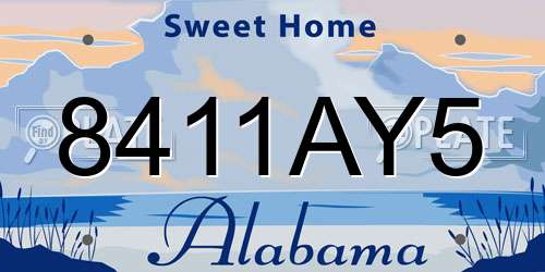 8411AY5 Alabama License Plate