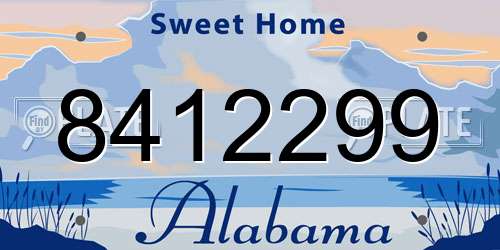 8412299 Alabama License Plate