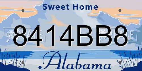 8414BB8 Alabama License Plate