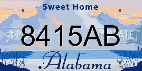 8415AB Alabama License Plate