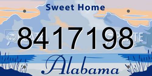 8417198 Alabama License Plate