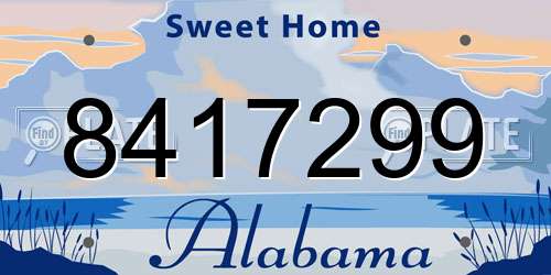 8417299 Alabama License Plate
