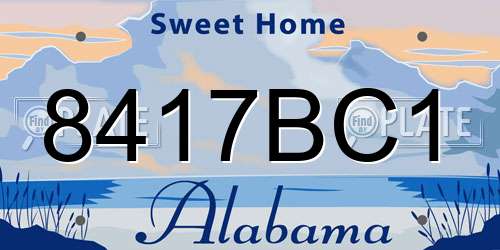 8417BC1 Alabama License Plate
