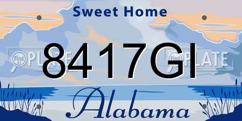 8417GI Alabama License Plate