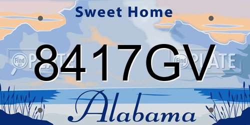 8417GV Alabama License Plate