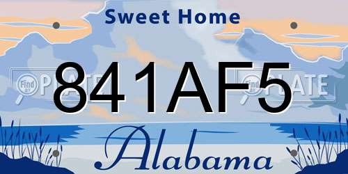 841AF5 Alabama License Plate