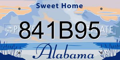 841B95 Alabama License Plate
