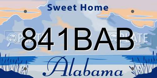 841BAB Alabama License Plate