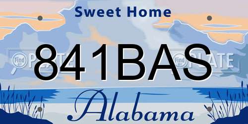 841BAS Alabama License Plate