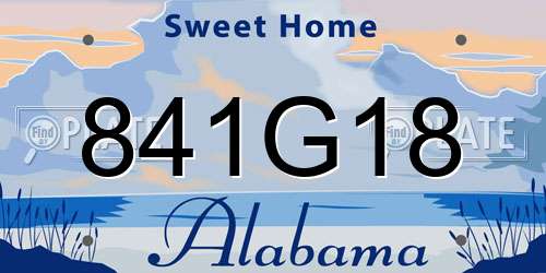 841G18 Alabama License Plate