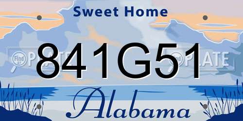 841G51 Alabama License Plate