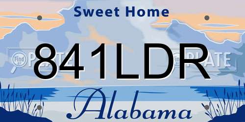 841LDR Alabama License Plate