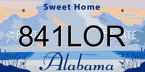 841LOR Alabama License Plate